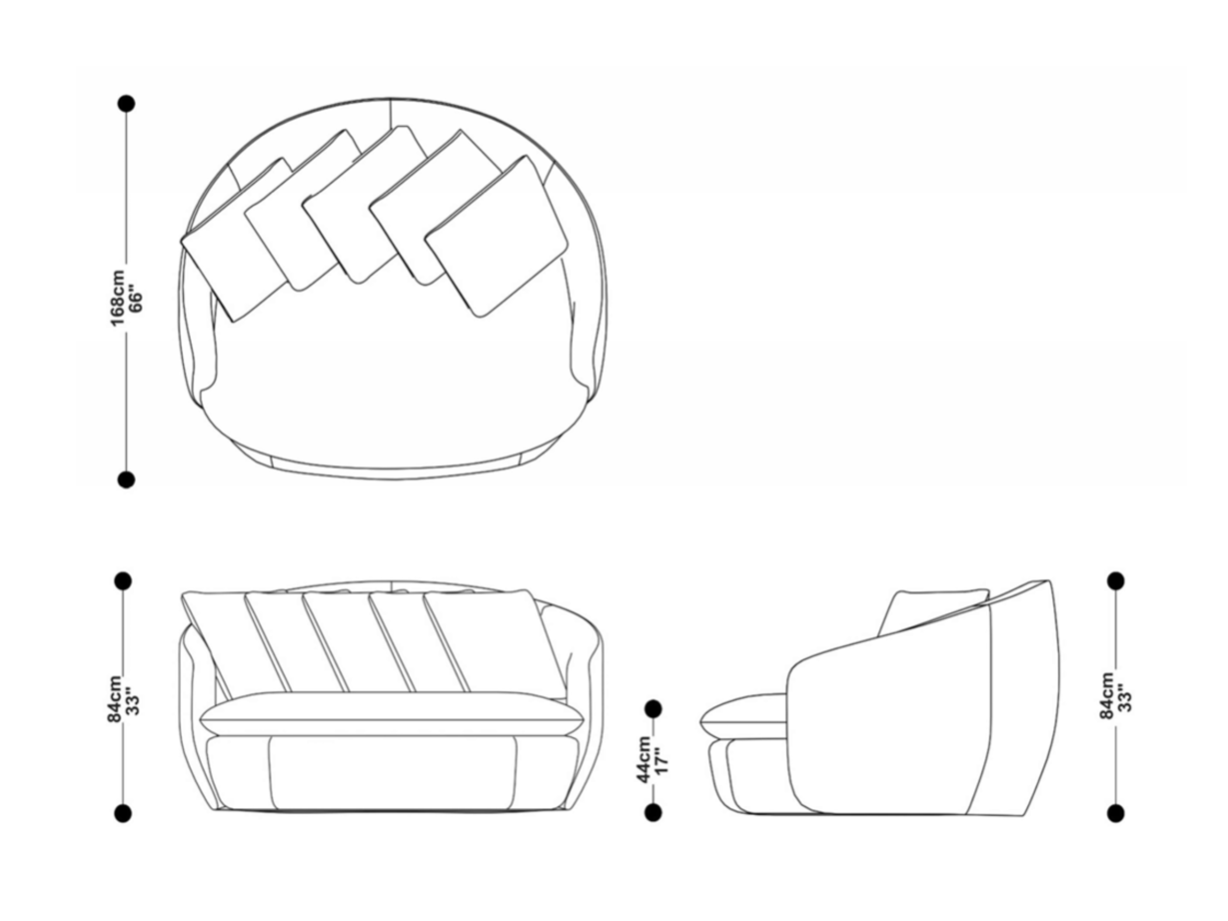 Imagem das dimensões principais do produto
